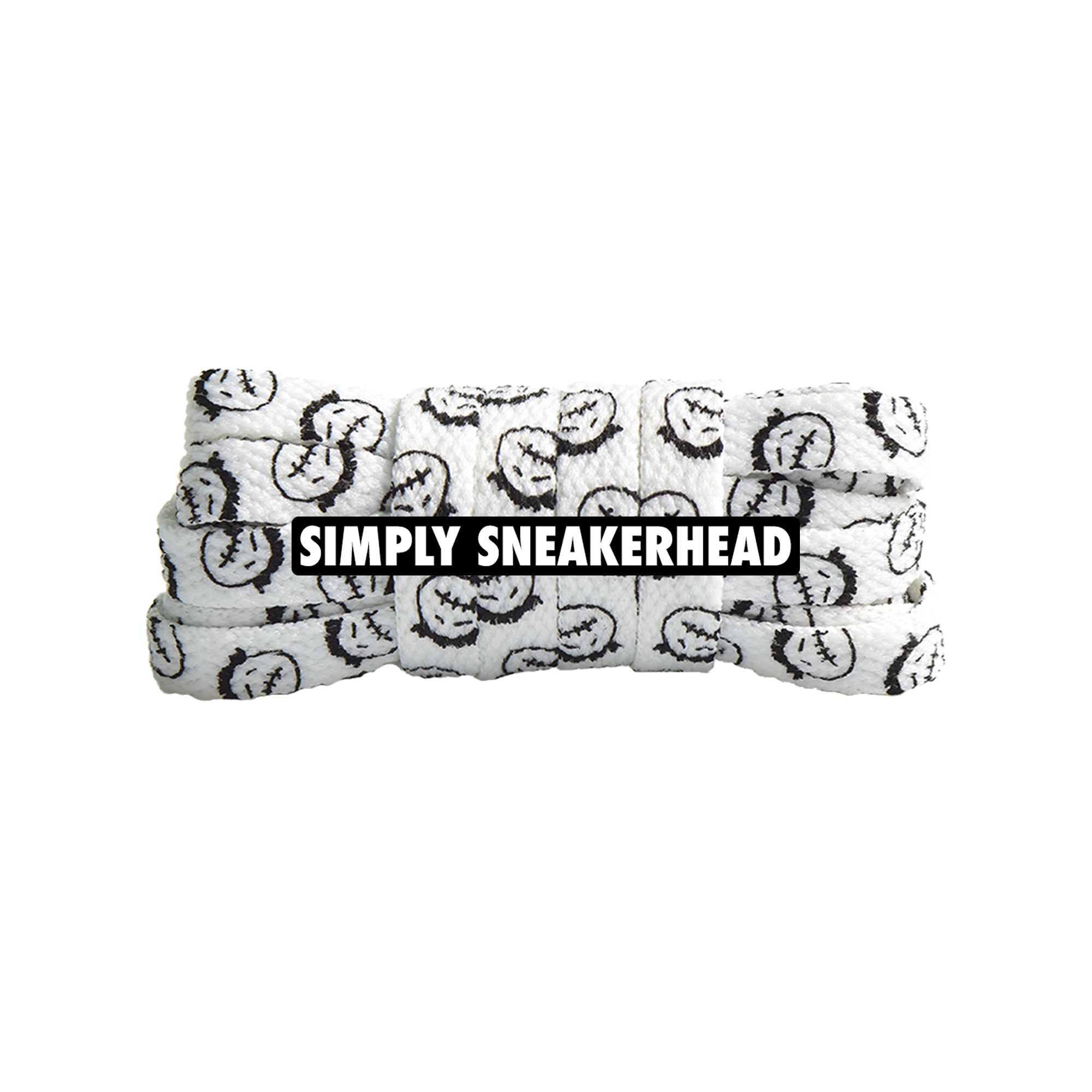 White/Black Cactus Jack Printed Flat Shoelaces